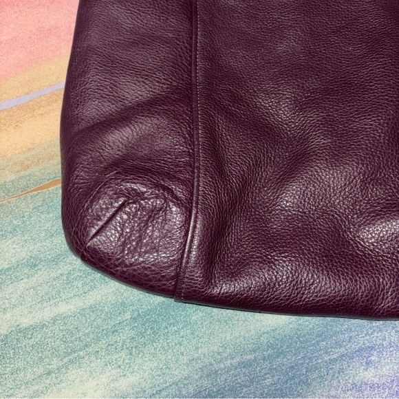 Coach shoulder crossbody Hobo pebbled bag dark plum - Picture 6 of 13